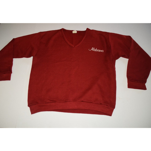 VTG Alabama Crismson Tide Pullover Sweater Acrylic Red H. Wolf & Son Size L - Picture 1 of 6